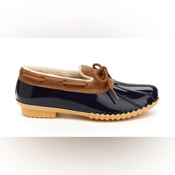 NWT JBU by Jambu Women’s Woodbury Waterproof Duck Shoes Navy/Tan Size 10M - Picture 1 of 16